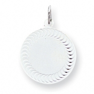 Picture of Sterling Silver Engraveable Round Patterned Disc Charm