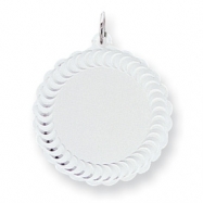 Picture of Sterling Silver Engraveable Scalloped Patterned Charm