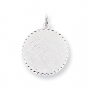 Picture of Sterling Silver Engraveable Round Patterned Disc Charm