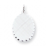 Picture of Sterling Silver Engraveable Oval Patterned Disc Charm