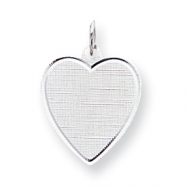 Picture of Sterling Silver Engraveable Heart Patterned Disc Charm