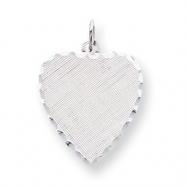 Picture of Sterling Silver Engraveable Heart Patterned Disc Charm