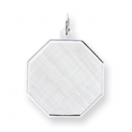 Picture of Sterling Silver Engraveable Octagon Patterned Disc Charm