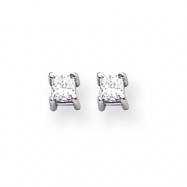 Picture of 14k White Gold AA Quality Complete Princess Cut Diamond Earrings