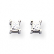 Picture of 14k White Gold AA Quality Complete Princess Cut Diamond Earrings