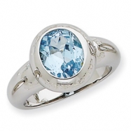 Picture of Sterling Silver Blue Topaz Ring