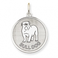 Picture of Sterling Silver Bull Dog Disc Charm