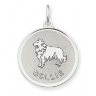Picture of Sterling Silver Collie Disc Charm