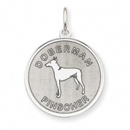Picture of Sterling Silver Doberman Pinscher Disc Charm