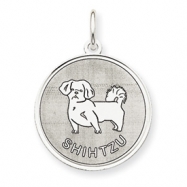 Picture of Sterling Silver Shih Tzu Disc Charm