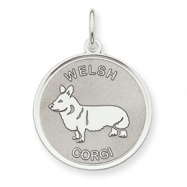 Picture of Sterling Silver Welsh Corgi Disc Charm