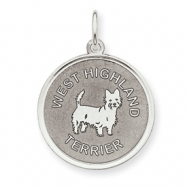 Picture of Sterling Silver West Highland Terrier Disc Charm