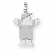 Picture of 14k White Gold A Diamond kid pendant