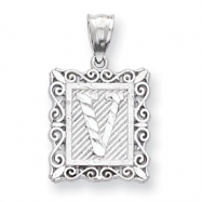 Picture of Sterling Silver Initial V Charm