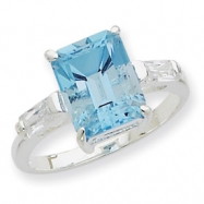 Picture of Sterling Silver Blue Topaz Ring