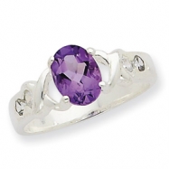 Picture of Sterling Silver Amethyst and CZ Ring