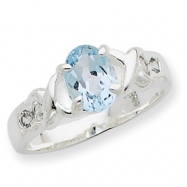 Picture of Sterling Silver Blue Topaz Ring
