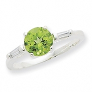 Picture of Sterling Silver Peridot & CZ Ring