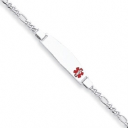 Picture of Sterling Silver Medical ID Figaro Link Bracelet
