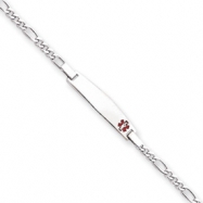 Picture of Sterling Silver Children's Medical ID Bracelet w/Figaro