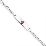 Picture of Sterling Silver Children's Medical ID Bracelet w/Figaro