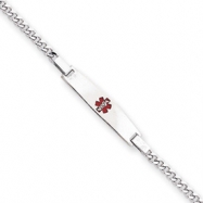 Picture of Sterling Silver Children's Medical ID Bracelet w/Curb Li