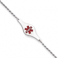 Picture of Sterling Silver Children's Medical ID Bracelet w/Rope Li