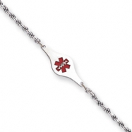 Picture of Sterling Silver Children's Medical ID Bracelet w/Rope Li