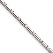 Picture of 14k White Gold Holds 13 3.8mm Stones 2.83ct Bar Link Tennis Bracelet Mounti