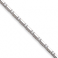 Picture of 14k White Gold Holds 15 3.3mm Stones 2.15ct Bar Link Tennis Bracelet Mounti