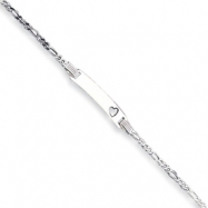 Picture of Sterling Silver Baby ID with Cut-out Heart Bracelet