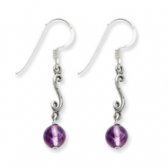 Picture of Sterling Silver Amethyst Antiqued Dangle Earrings