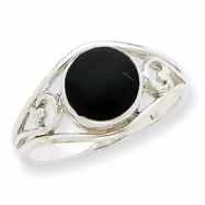 Picture of Sterling Silver Antiqued Black Agate Ring