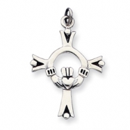 Picture of Sterling Silver Antiqued Claddaugh Cross Charm