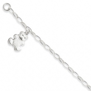 Picture of Sterling Silver Baby Bracelet w/Dangling Silver Bear