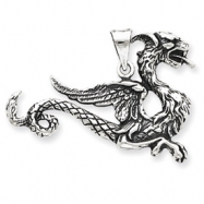 Picture of Sterling Silver Antiqued Dragon Charm