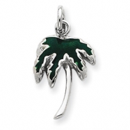 Picture of Sterling Silver Green Enameled Palm Tree Charm