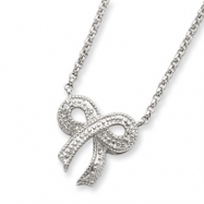 Picture of Sterling Silver CZ Bow on Rolo Chain