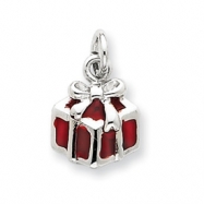 Picture of Sterling Silver Enameled Gift Box Charm