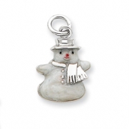 Picture of Sterling Silver Enameled Snowman Charm