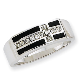 Picture of Sterling Silver Enameled CZ Ring