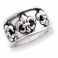 Picture of Sterling Silver Antiqued Fleur De Lis Ring