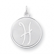Picture of Sterling Silver Brocaded Initial H Charm