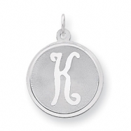 Picture of Sterling Silver Brocaded Initial K Charm