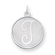 Picture of Sterling Silver Brocaded Initial T Charm