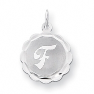 Picture of Sterling Silver Brocaded Initial F Charm