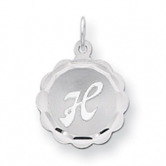 Picture of Sterling Silver Brocaded Initial H Charm
