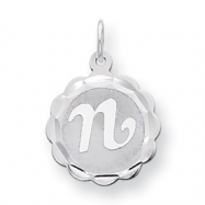 Picture of Sterling Silver Brocaded Initial N Charm