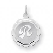 Picture of Sterling Silver Brocaded Initial R Charm