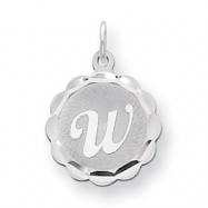 Picture of Sterling Silver Brocaded Initial W Charm